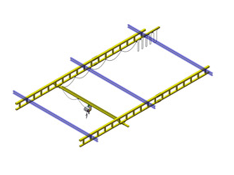 采用(yòng)普通(tōng)軌道(dào)的(de)懸挂式起重機(jī)